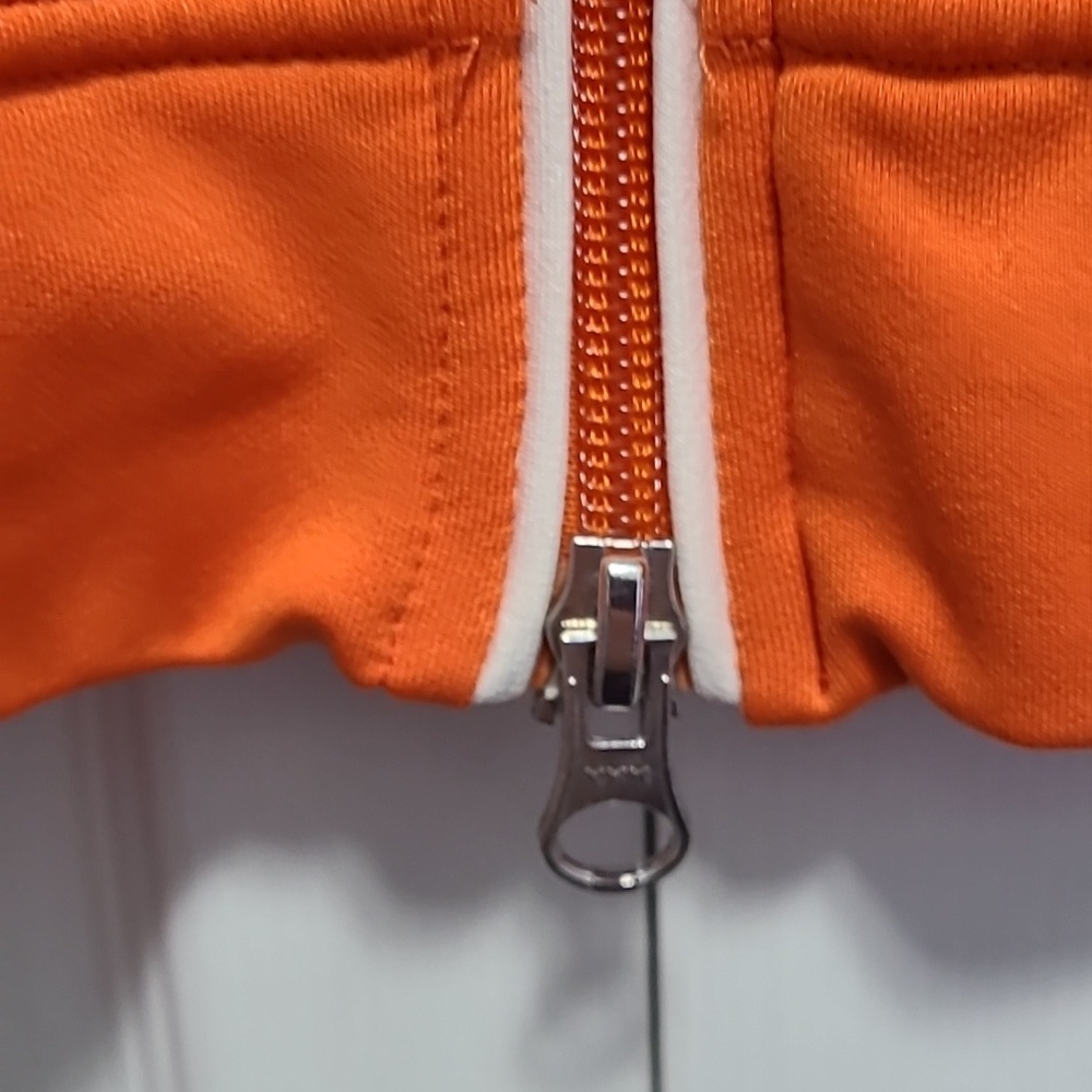 Nike Track Jacket Orange Full Zip Gym Warm Up Dri Fit Cropped LARGE - Picture 6 of 9